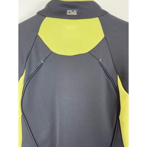 Fila Full Zip Athletic Track Jacket Gray Green Medium - Picture 7 of 10